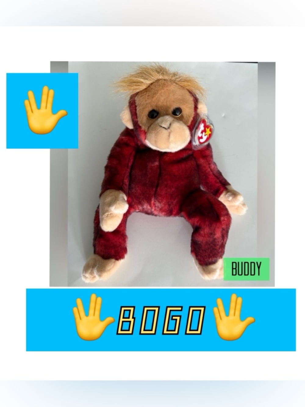 🖖 BOGO🖖 1999 Schweetheart the Orangutan Beanie BUDDY